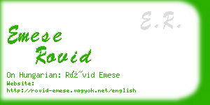 emese rovid business card